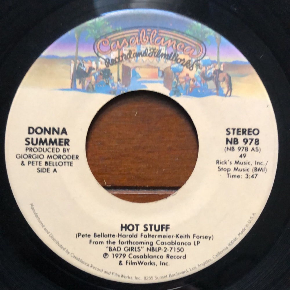 Donna Summer Hot Stuff Vinyl 45 Record '79